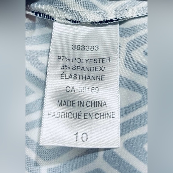 NWOT, Mario Serrani Italy, Navy & White Patterned Midi Dress, Size 10 - Picture 8 of 9